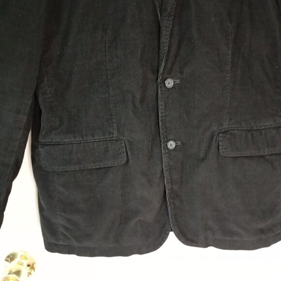 J. Crew Mens Corduroy Blazer Jacket Large Black Vintage Style - Picture 5 of 12